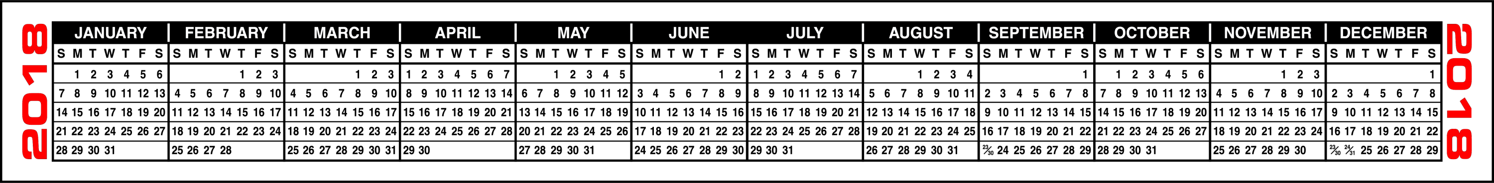 Strip Calendar 2024 Printable