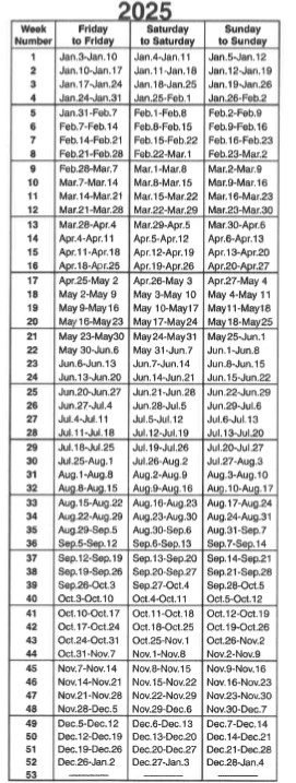 Timeshare 2025 Weeks Calendar Printable 2025 Hazel Salgado