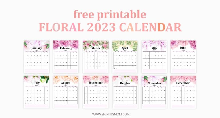 Your FREE 2023 Floral Calendar Printable Is Here Calendar Printables 